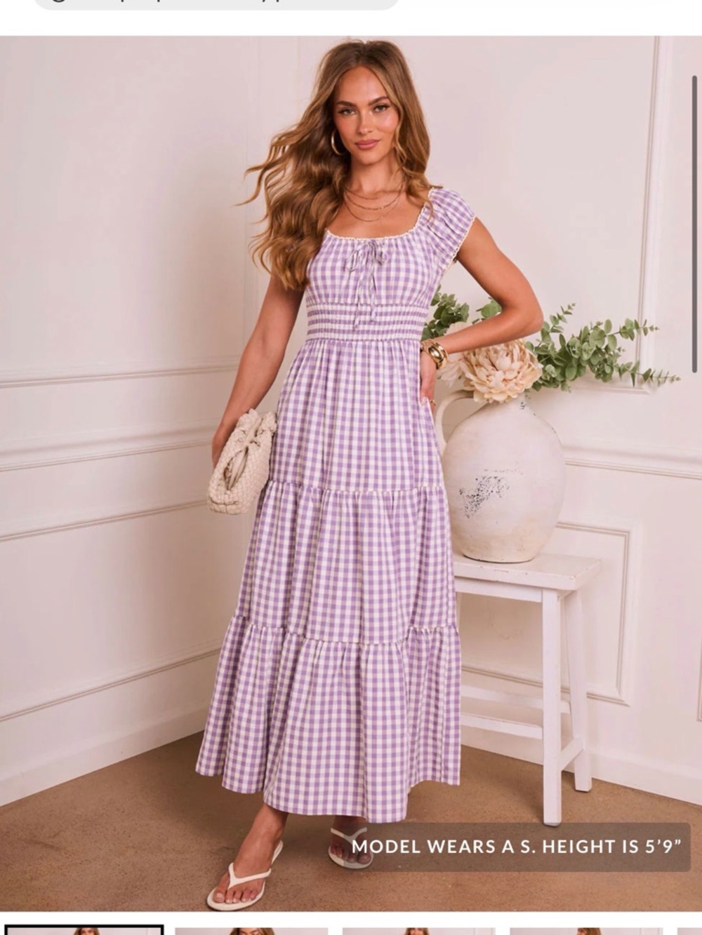 Willowy Meadow Gingham Maxi Dress